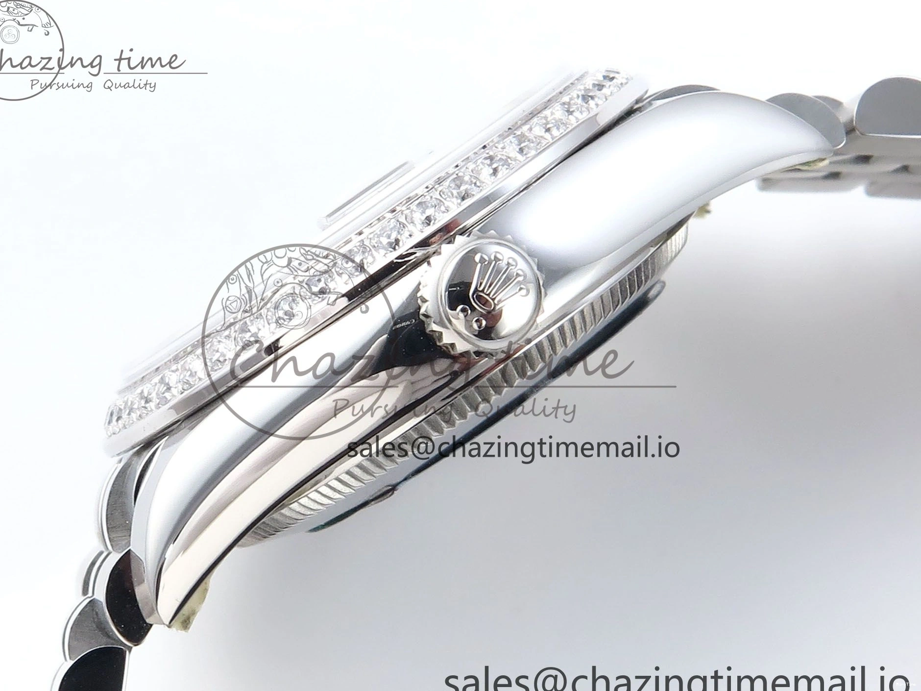 MiroTime 0205 Vibrant DateJust 31 278384RBR ARF 1:1 Best Edition 904L Steel Black Diamonds Dial Diamonds Bezel on SS Jubilee Bracelet ETA 457